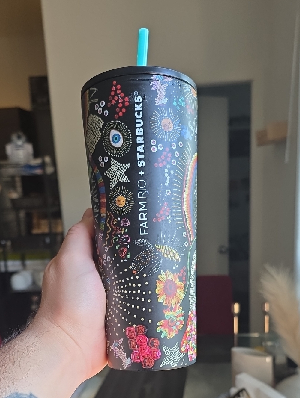 Farm Rio x Starbucks Black Floral Stainless Tumbler